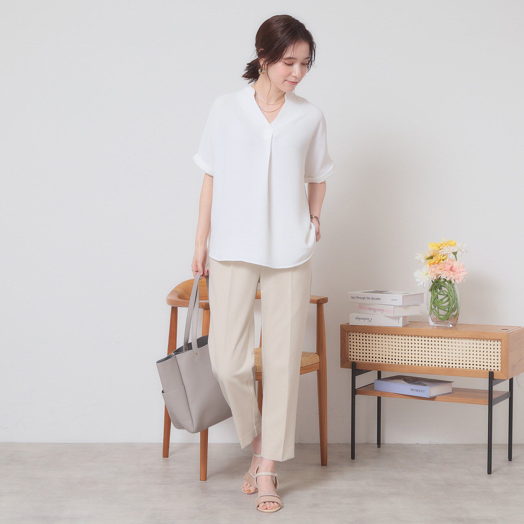 ITS&rsquo;DEMO「【接触冷感／吸水速乾／洗濯機OK】イージーケアスキッパーブラウス＜ラク服シリーズ＞」|シャツ・ブラウス|