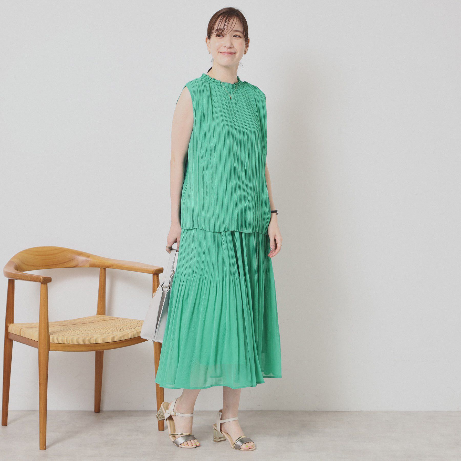 ITS&rsquo;DEMO「【手洗い可／ウエストゴム】楊柳プリーツスカート」|スカート|