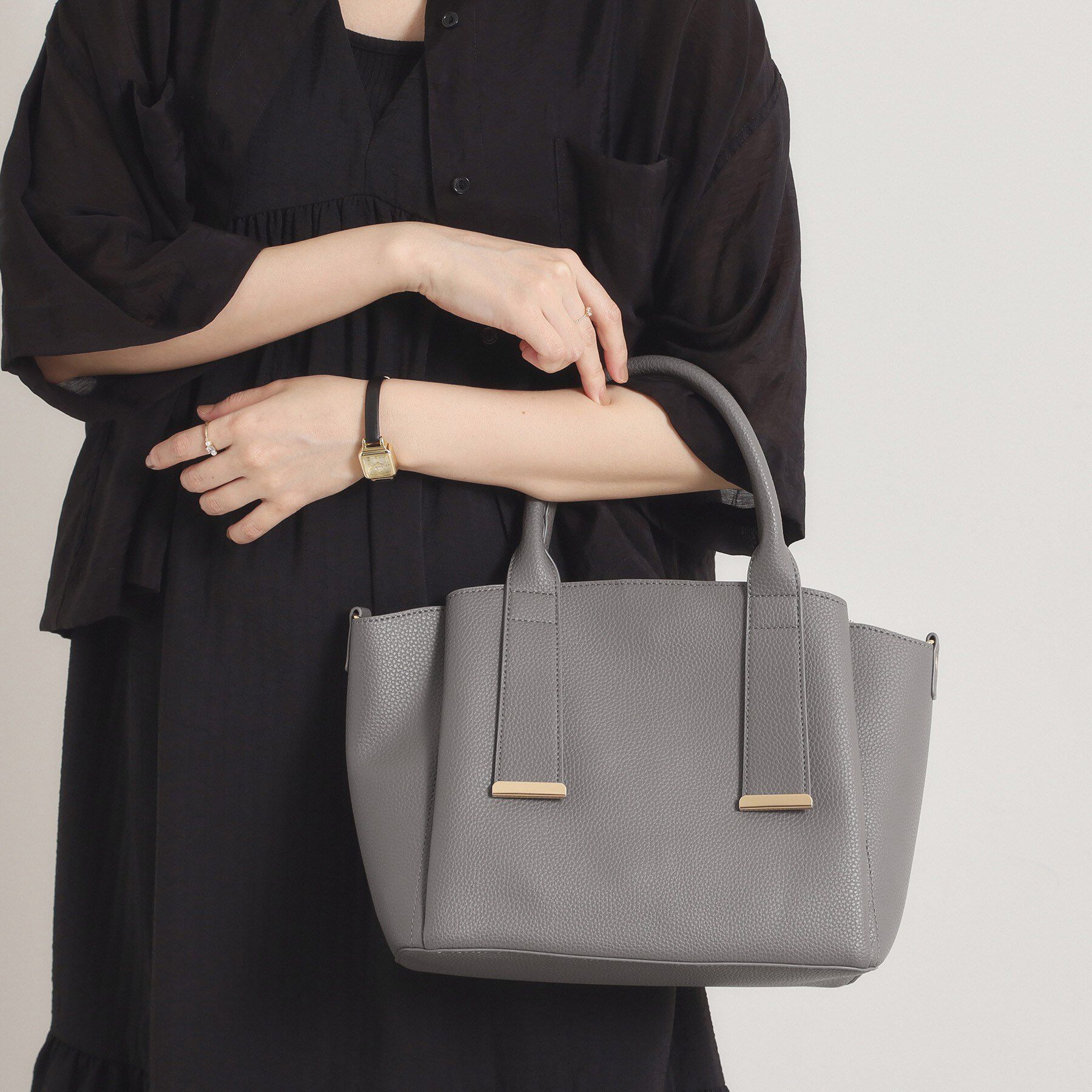 ITS&rsquo;DEMO「＜かるバッグ＞2WAYトート」|ハンドバッグ|グレー(012)