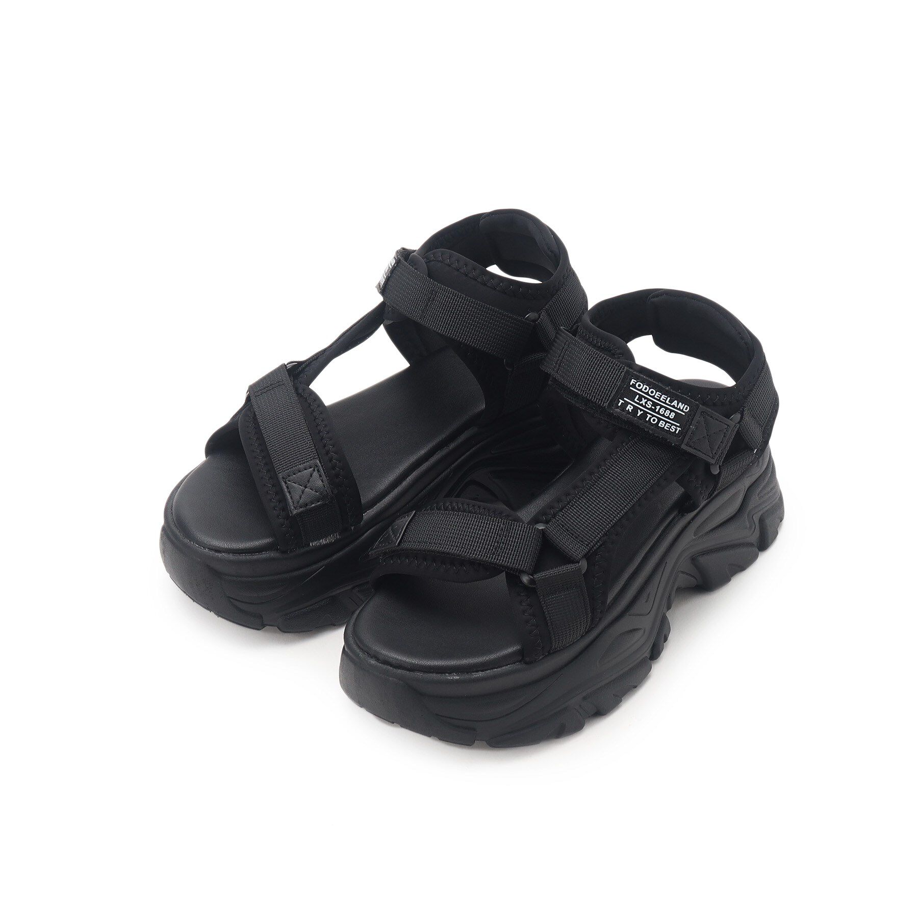 csT&P「厚底スポサン」|サンダル|ﾌﾞﾗｯｸ(019)