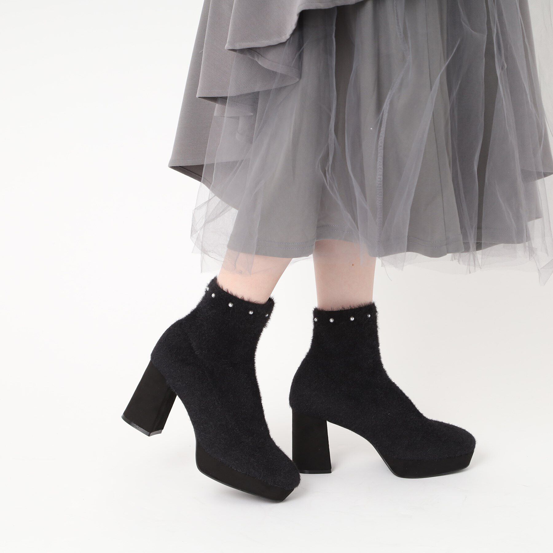 ESPERANZA「ニットパール調ショートブーツ」|ショートブーツ|