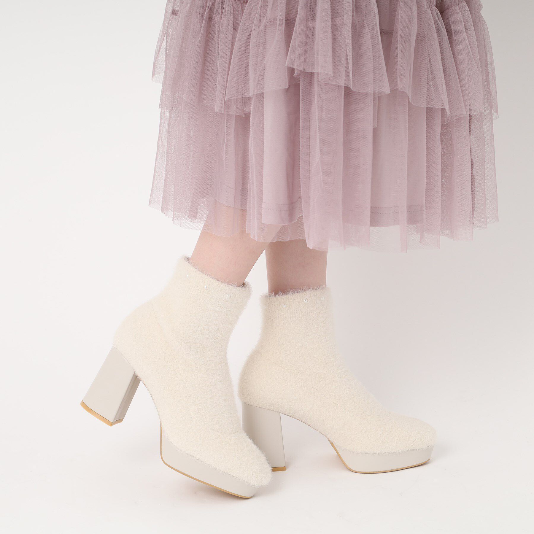 ESPERANZA「ニットパール調ショートブーツ」|ショートブーツ|