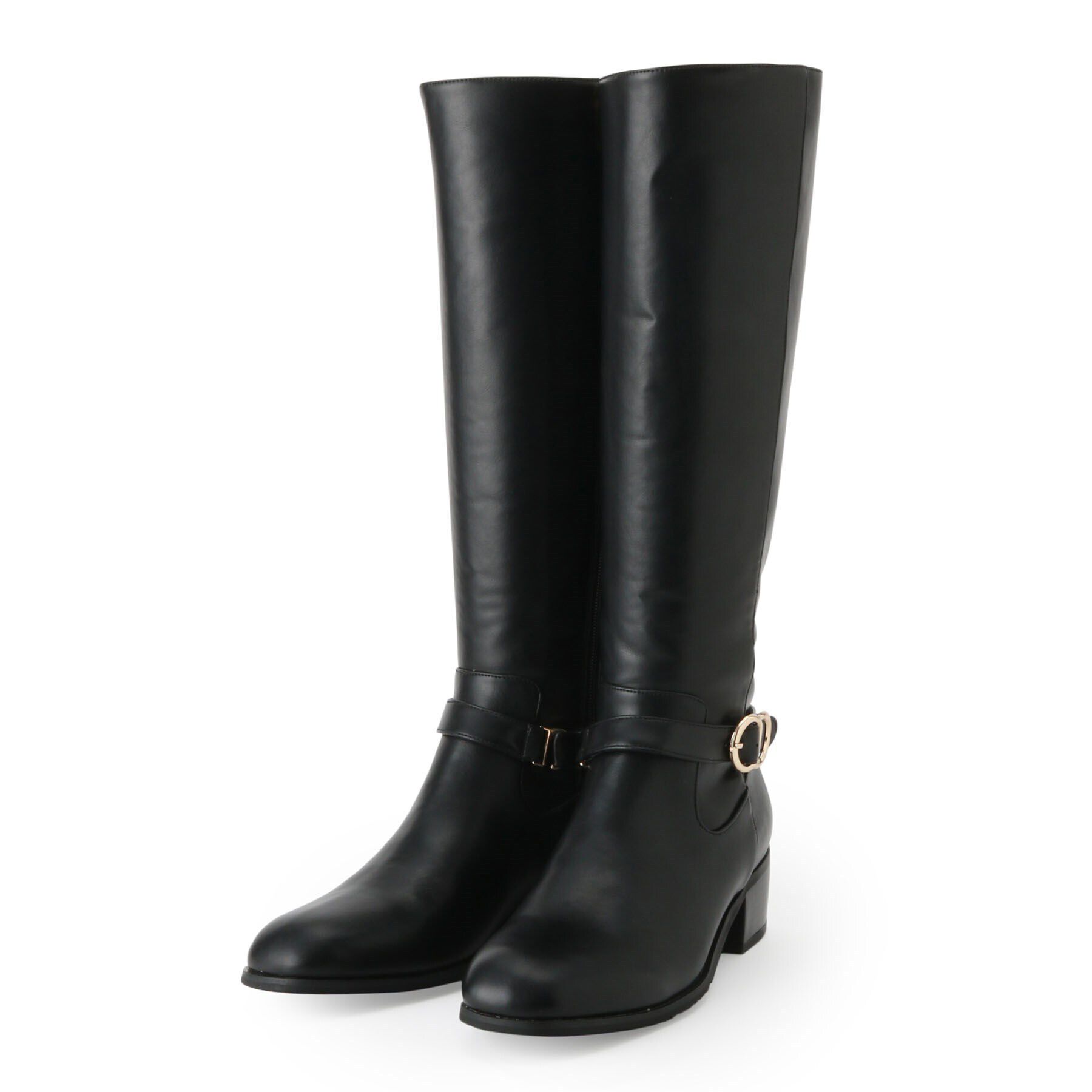 ESPERANZA「ジョッキーブーツ」|ショートブーツ|ﾌﾞﾗｯｸ(019)