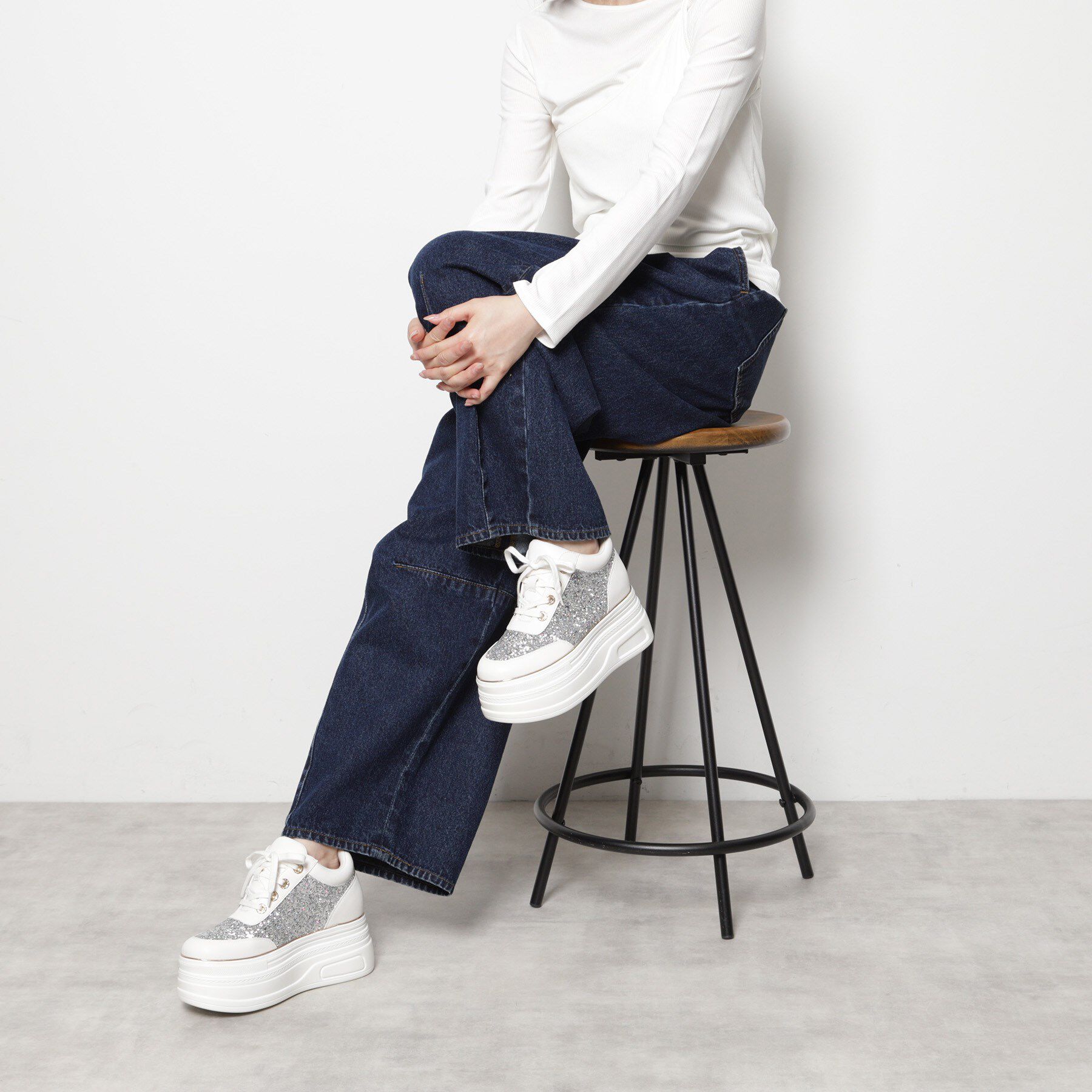 ESPERANZA「ゴールドライン厚底フラットスニーカー」|スニーカー|