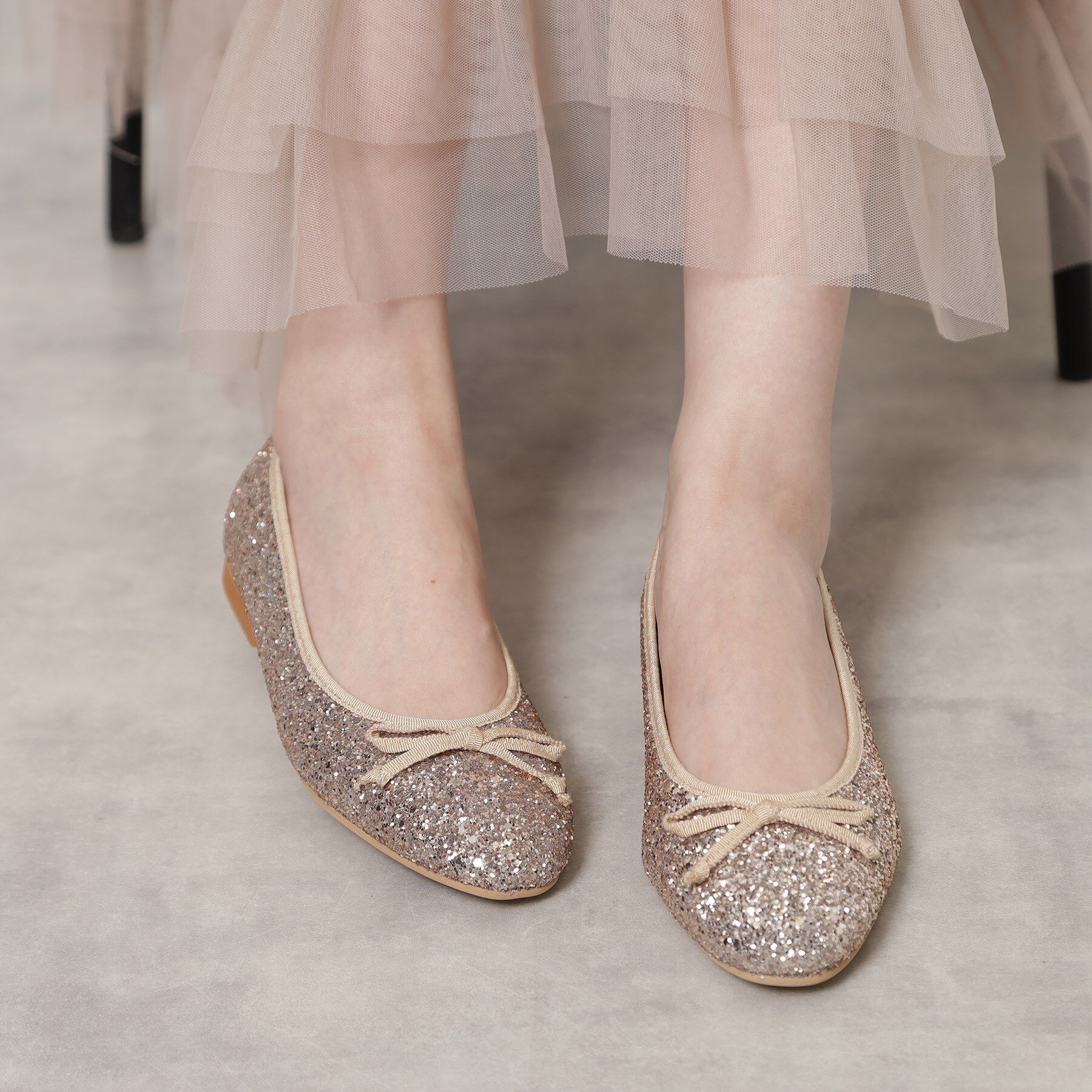 ESPERANZA「【EC限定カラーあり】グリッターバレエシューズ」|パンプス|