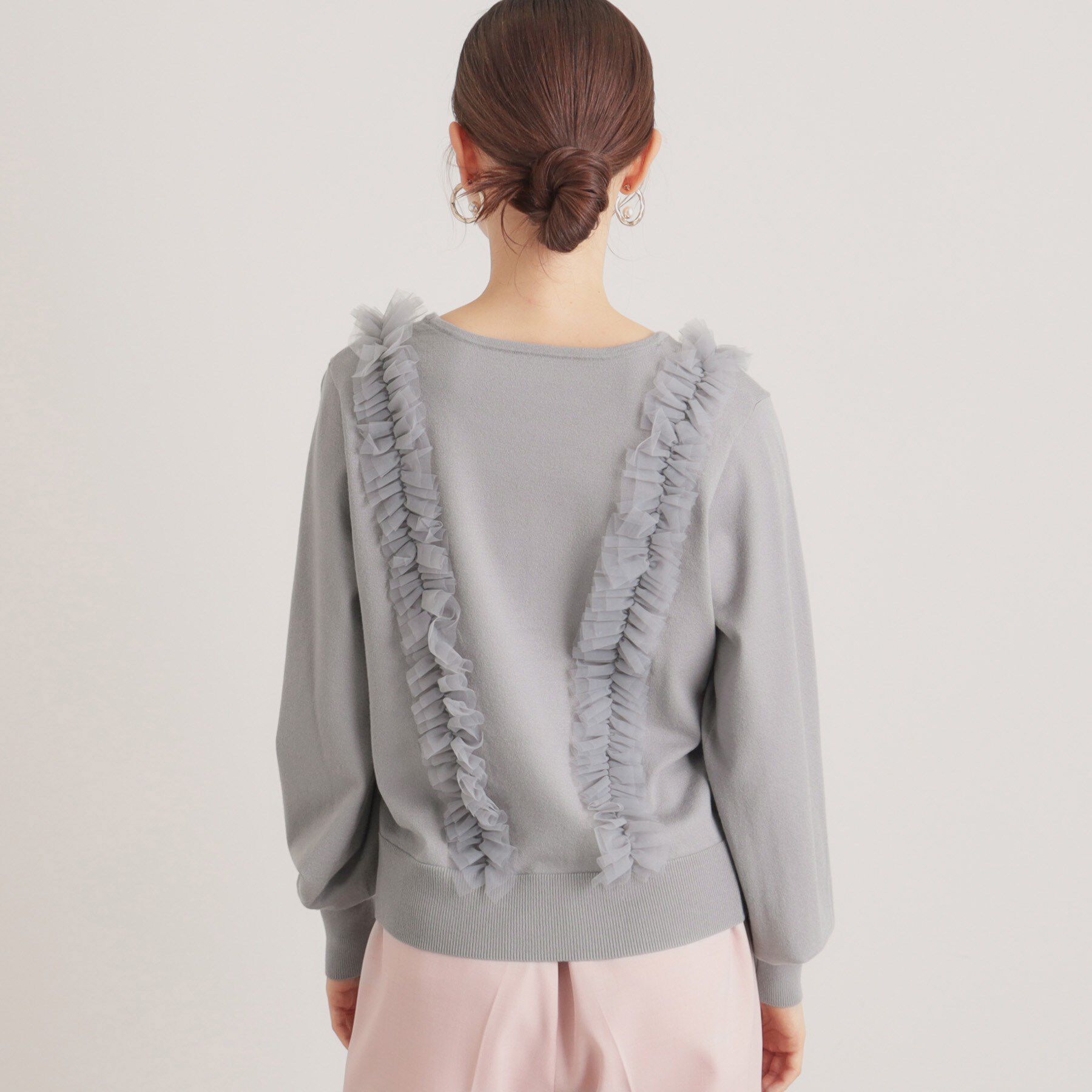 SunaUna「【大人フェミニン】前後チュールニット」|ニット・セーター|