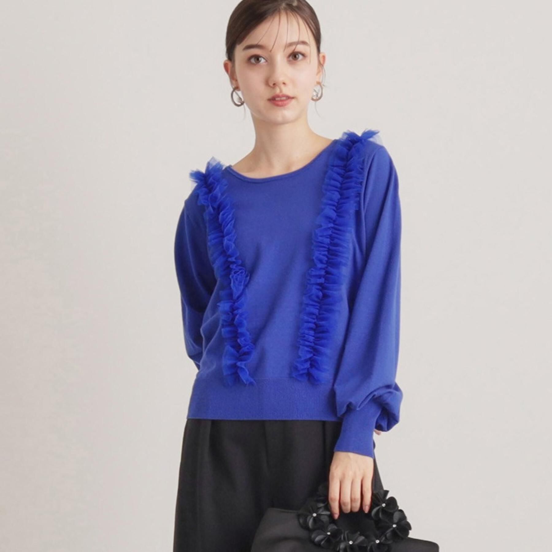 SunaUna「【大人フェミニン】前後チュールニット」|ニット・セーター|