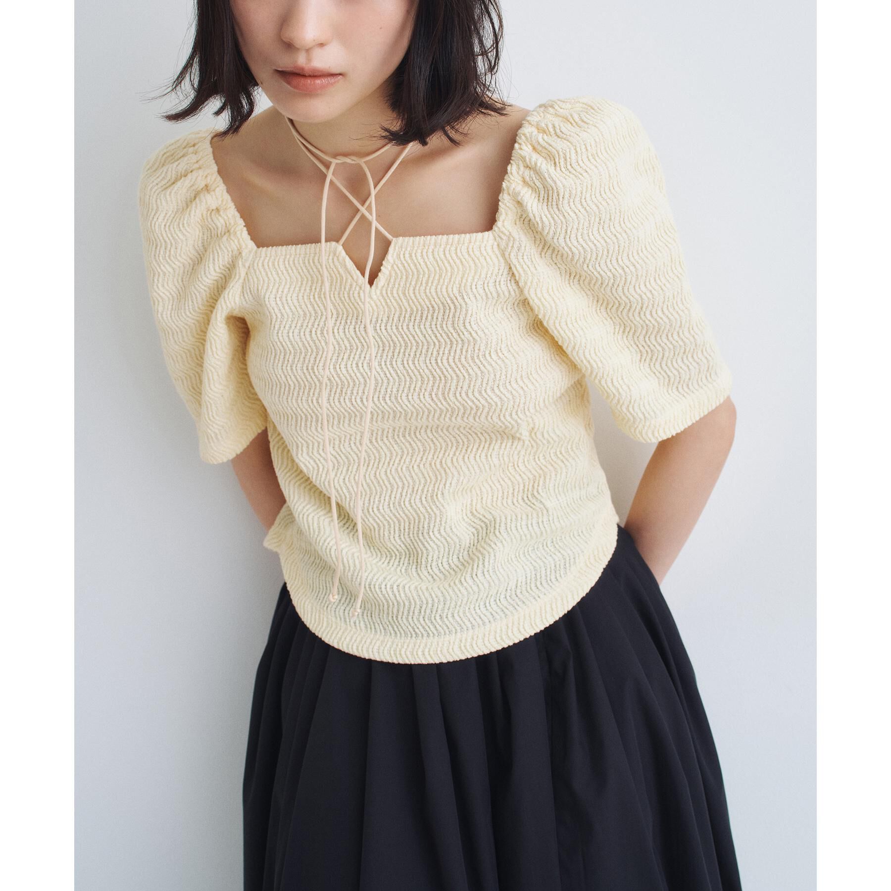 CODE A「gather puff jersey tops」|Tシャツ・カットソー|