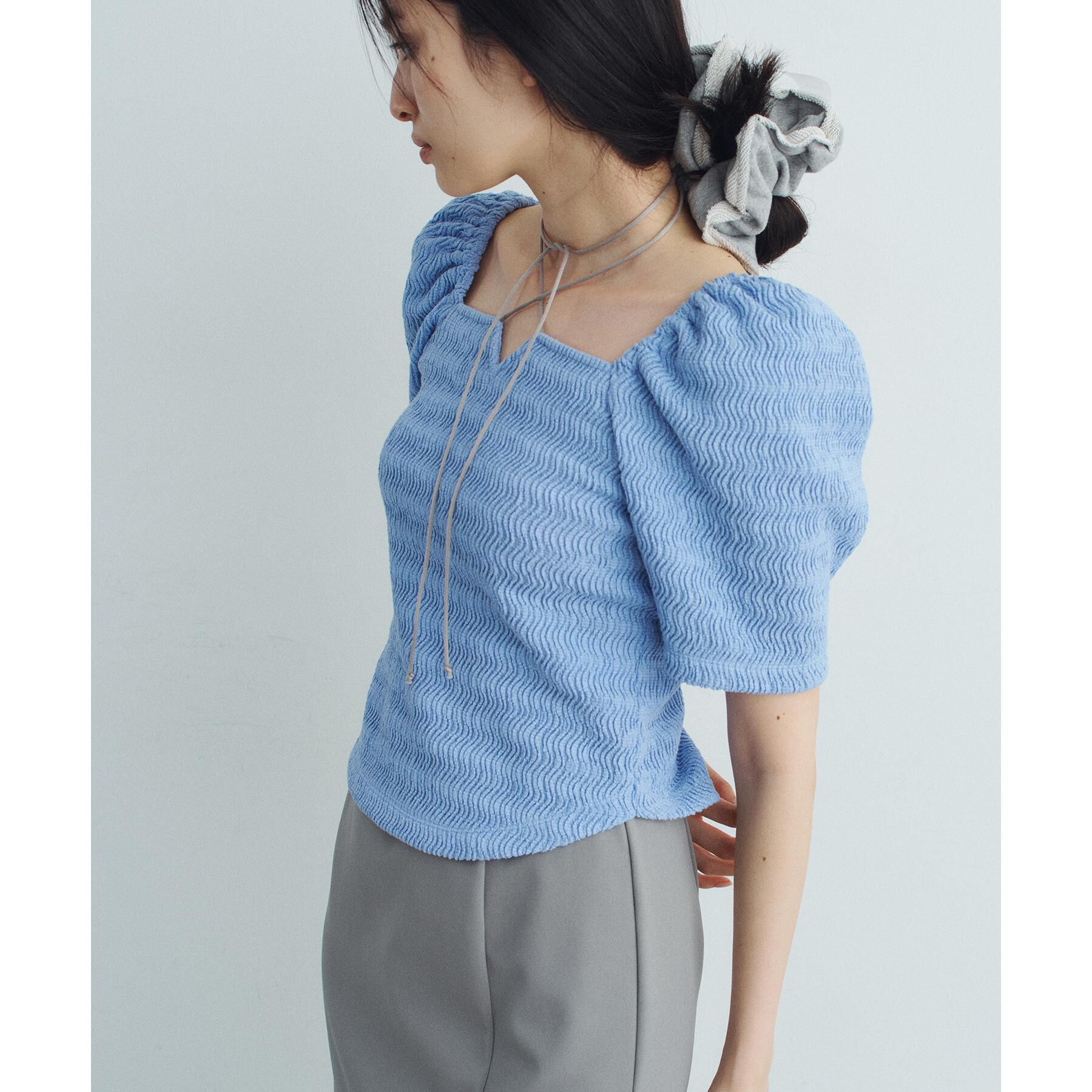 CODE A「gather puff jersey tops」|Tシャツ・カットソー|