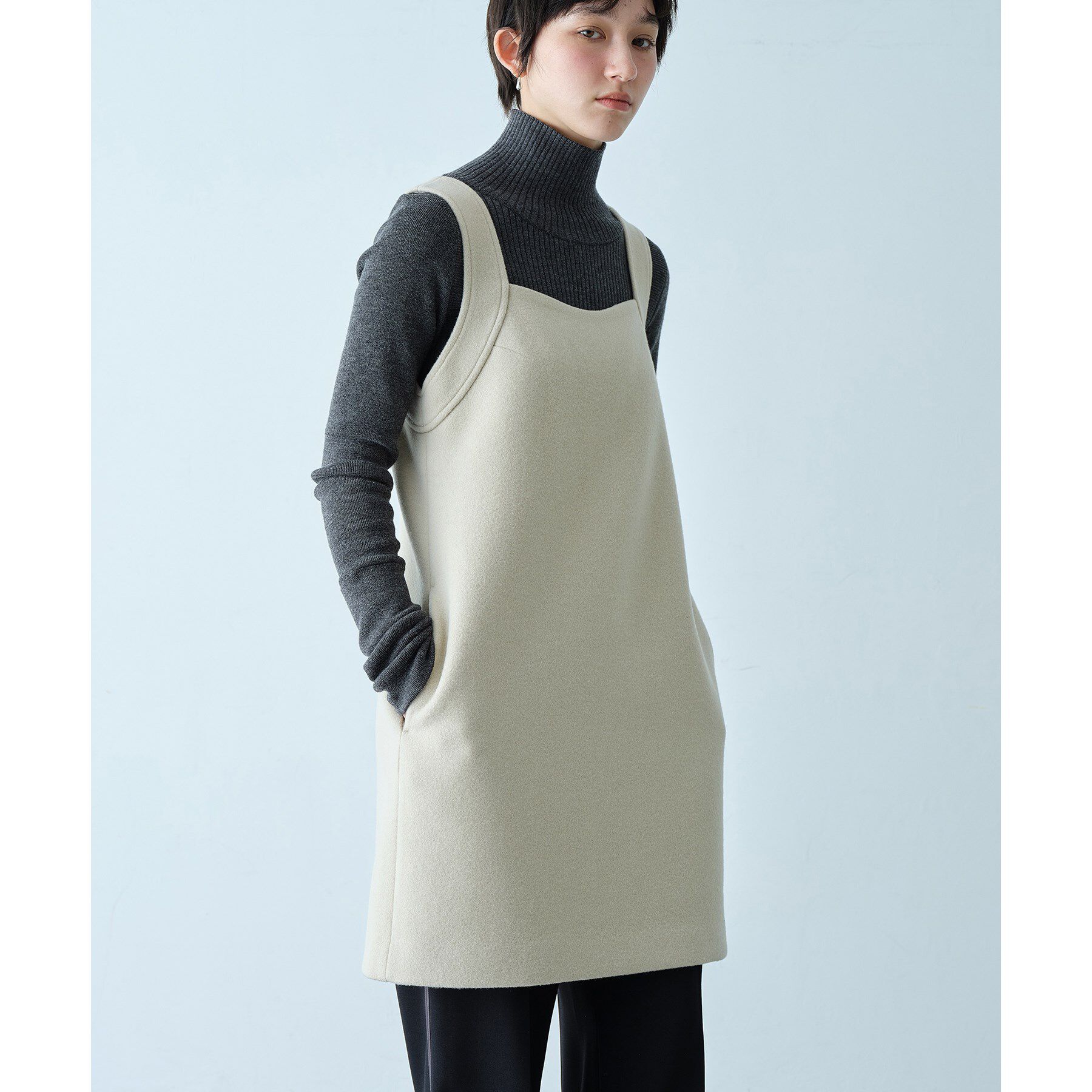CODE A「wool mini dress」|ワンピース|アイボリー(004)