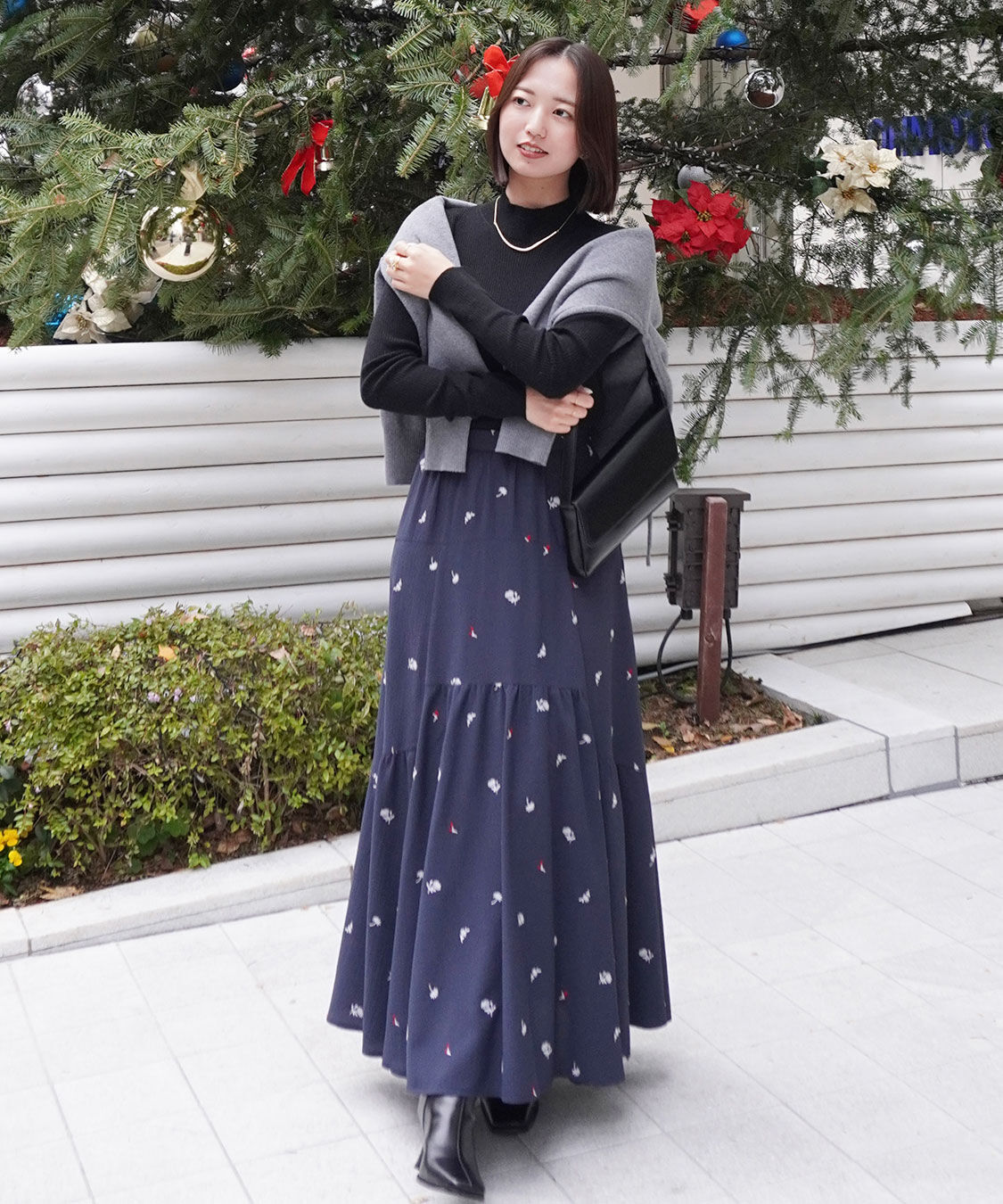 COCO DEAL「フラワー/スター刺繍ティアードスカート」|スカート|