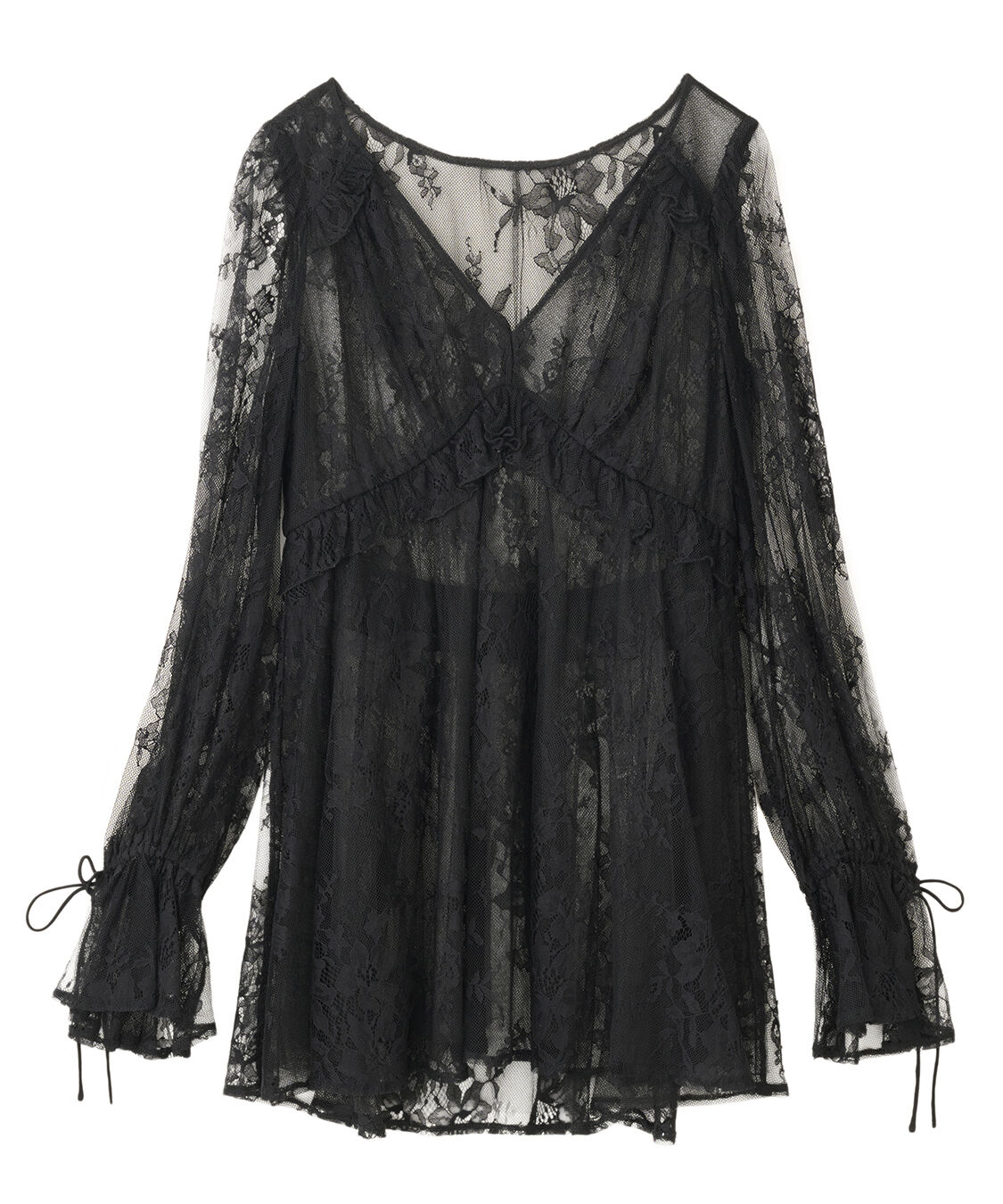 COCO DEAL「レースフレアブラウス」|シャツ・ブラウス|ブラック