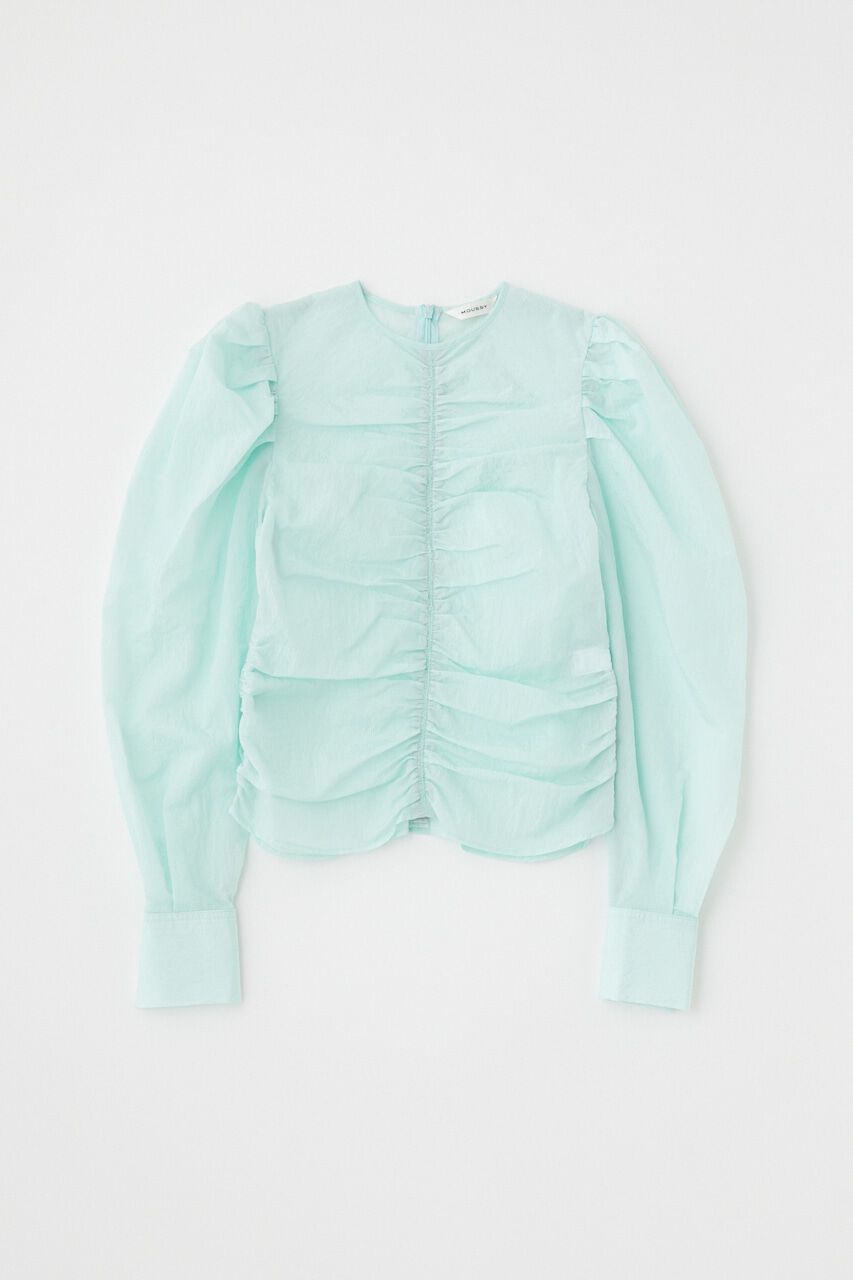 MOUSSY「NO COLLAR GATHER ブラウス」|シャツ・ブラウス|