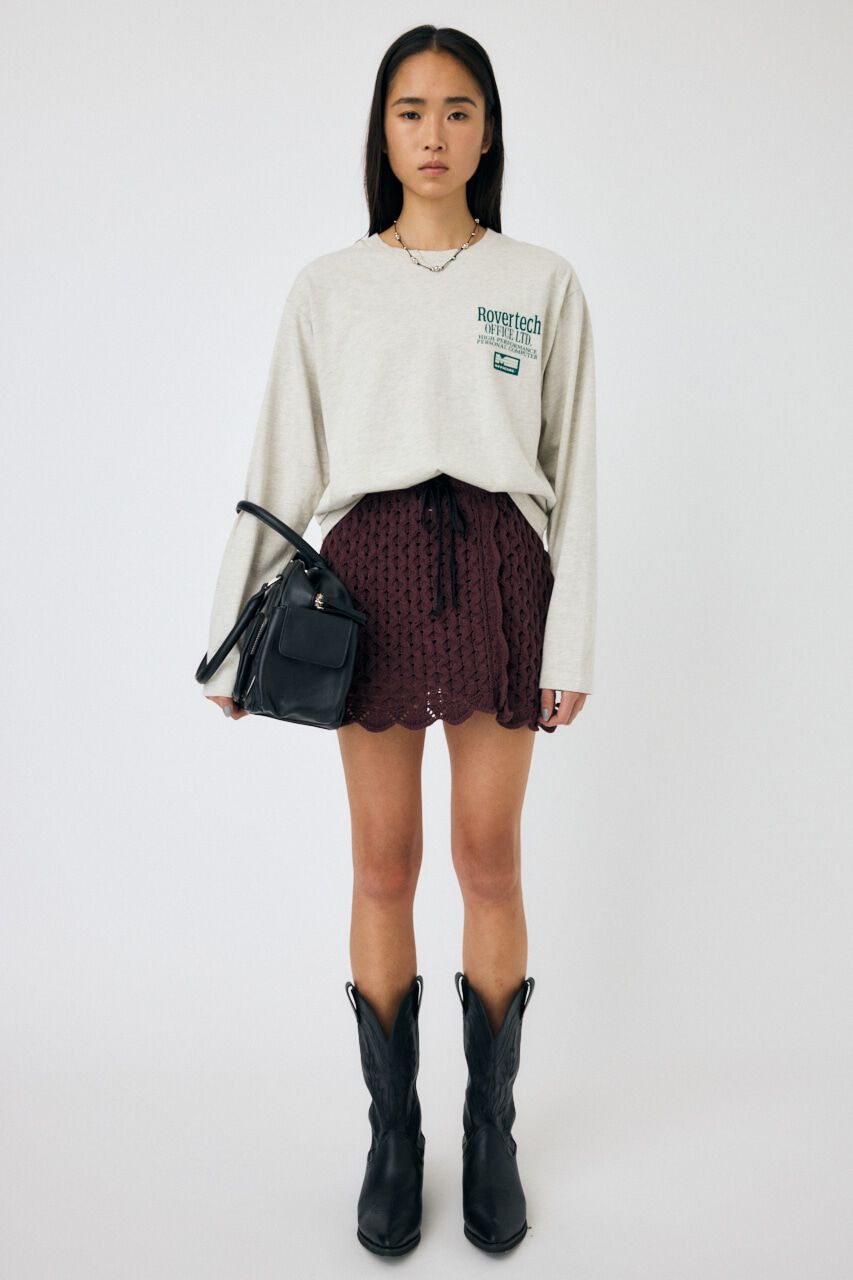 MOUSSY「OPENWORK ニットスカート」|スカート|