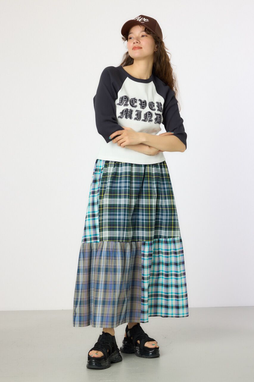 RODEO CROWNS「ダメージアップリケラグランリブ Tシャツ」|Tシャツ・カットソー|