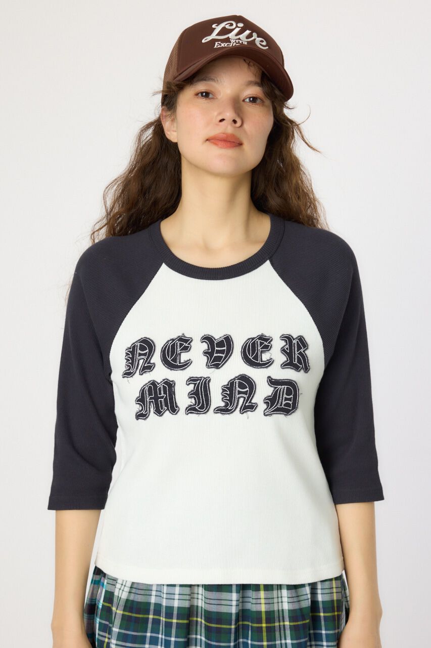 RODEO CROWNS「ダメージアップリケラグランリブ Tシャツ」|Tシャツ・カットソー|