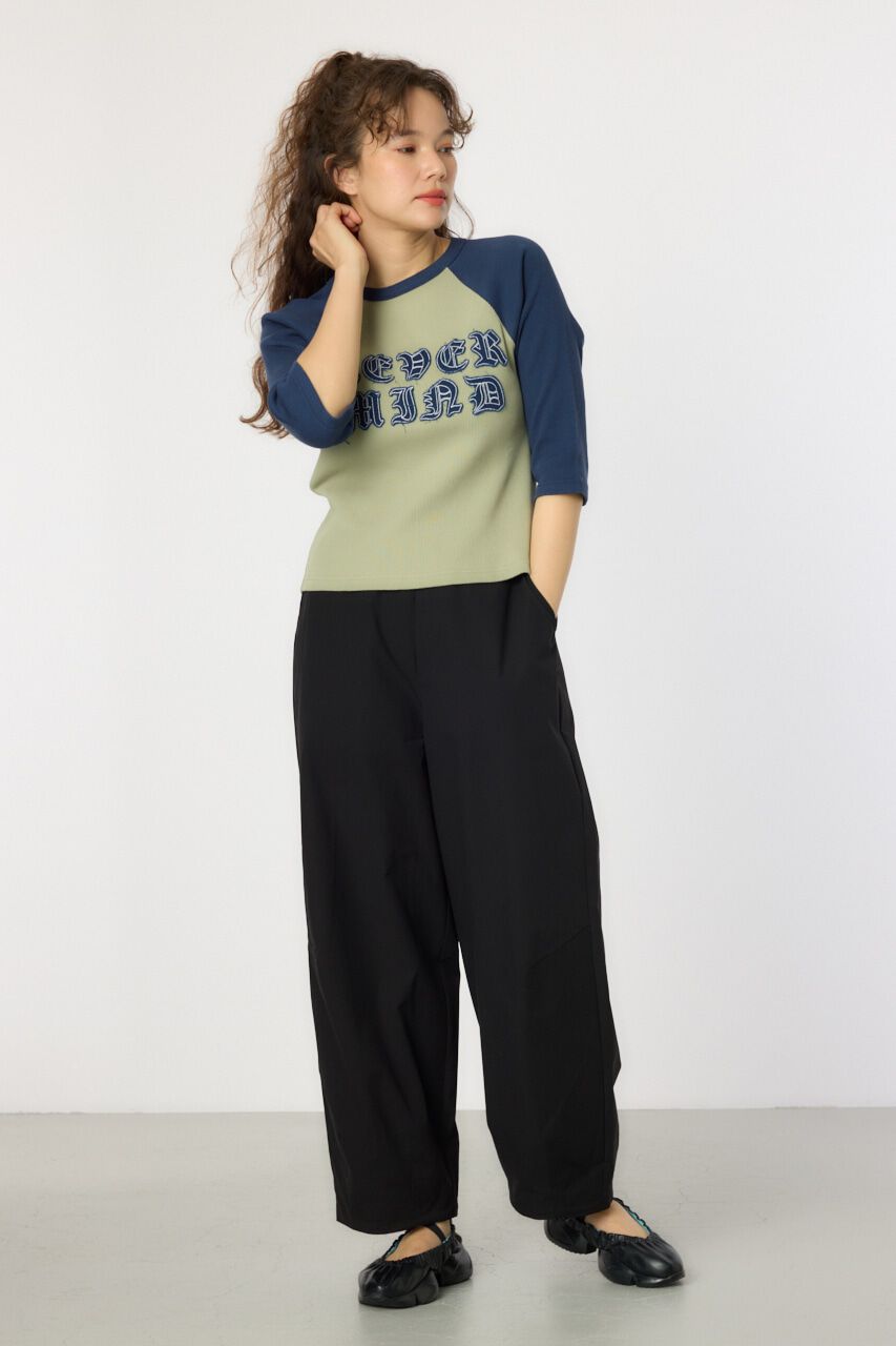 RODEO CROWNS「ダメージアップリケラグランリブ Tシャツ」|Tシャツ・カットソー|