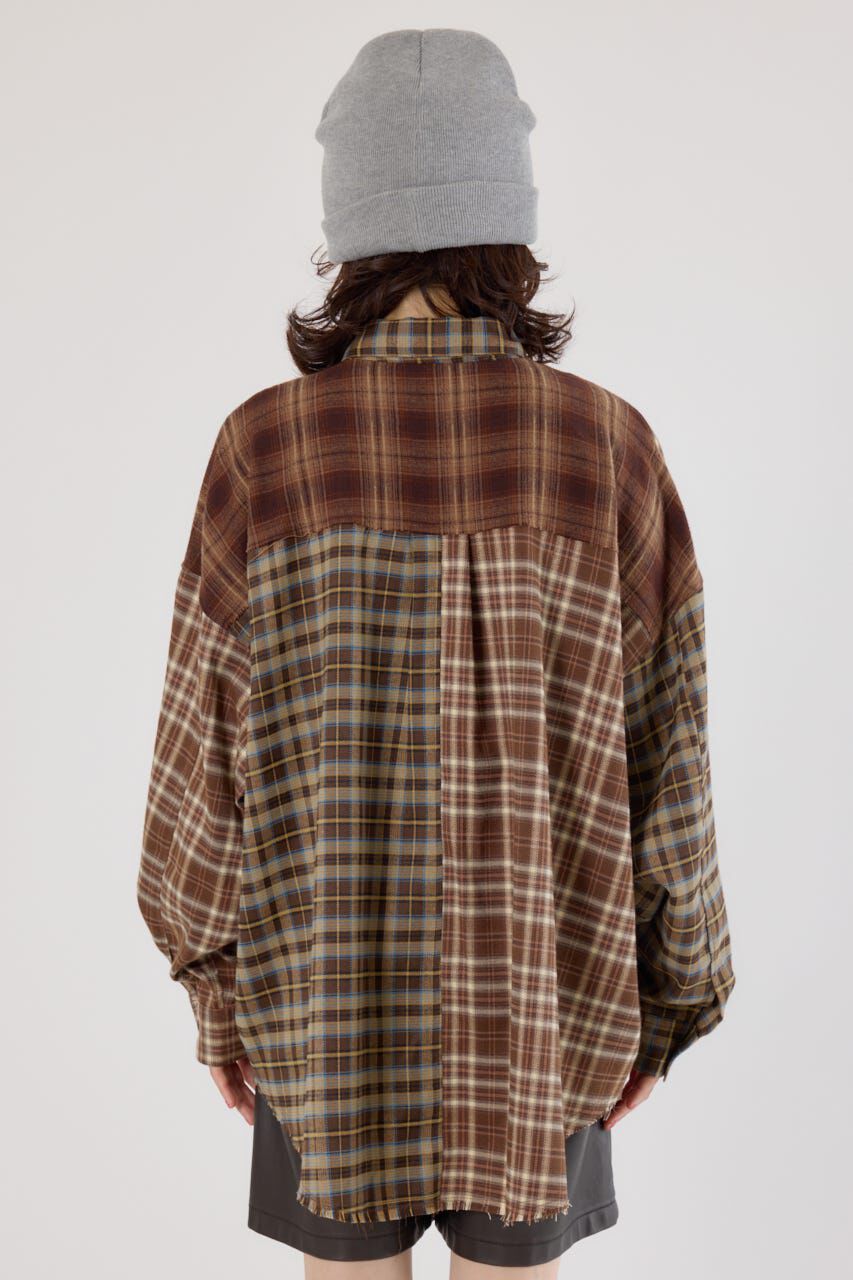 RODEO CROWNS「パッチワークチェックシャツ」|シャツ・ブラウス|