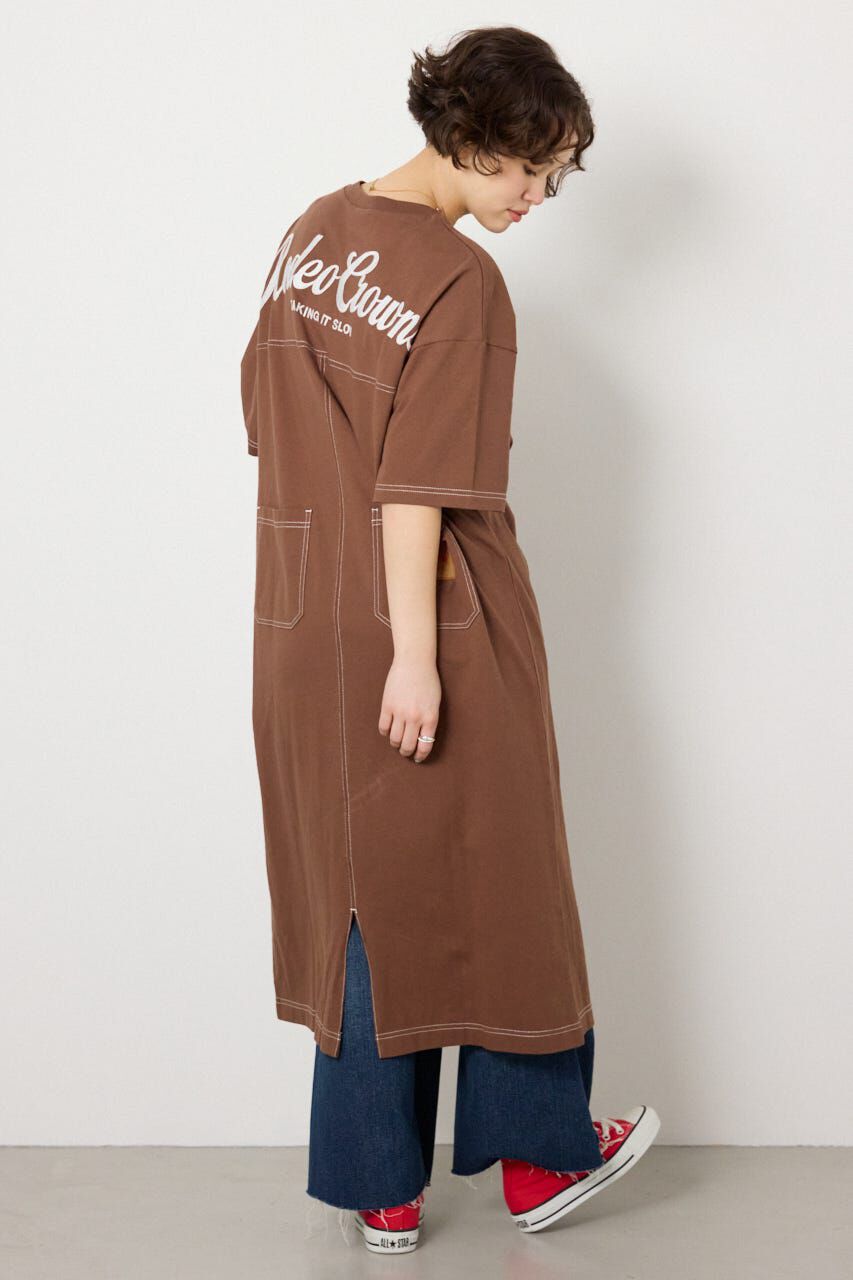 RODEO CROWNS「ハーフスリーブステッチワンピース」|ワンピース|BRN