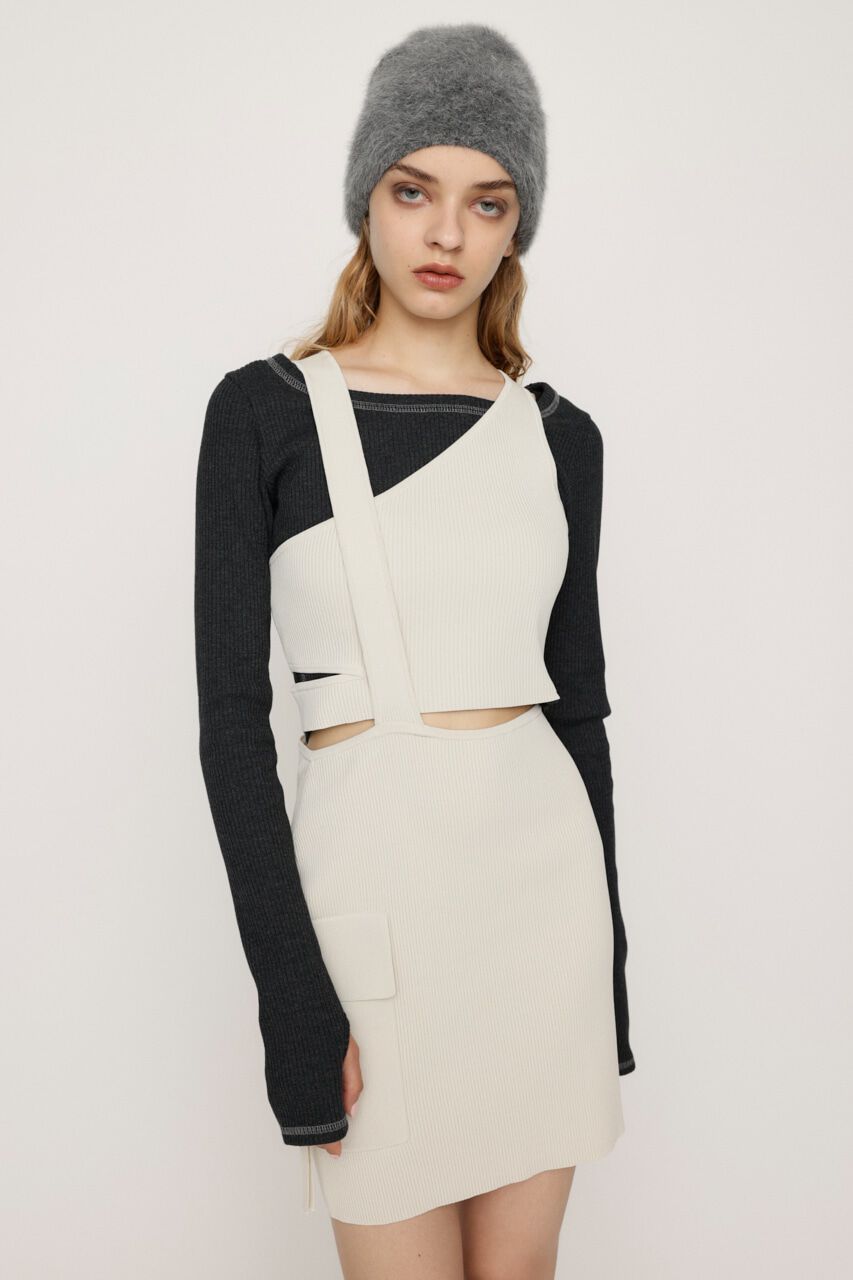 SLY「ASYMMETRY LAYER KNIT ショートワンピース」|ワンピース|IVOY3