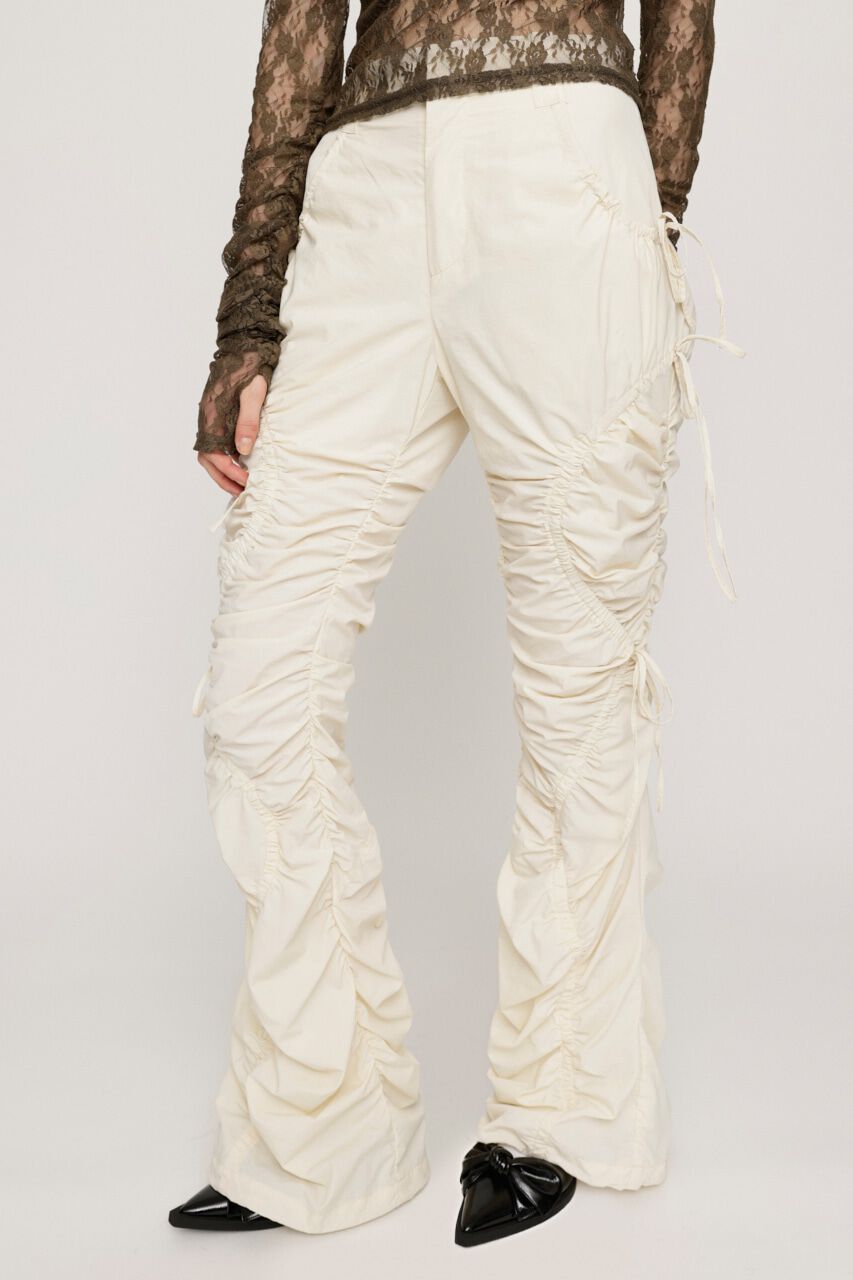 SLY「RIBBON GATHER FLARE パンツ」|その他|O/WHT1