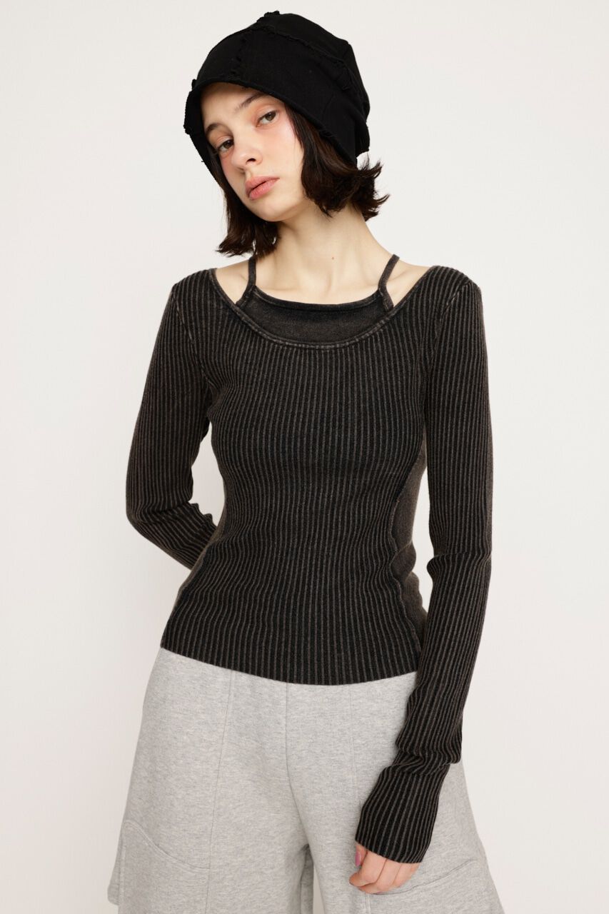SLY「LAYER WASHED KNIT トップス」|ニット・セーター|