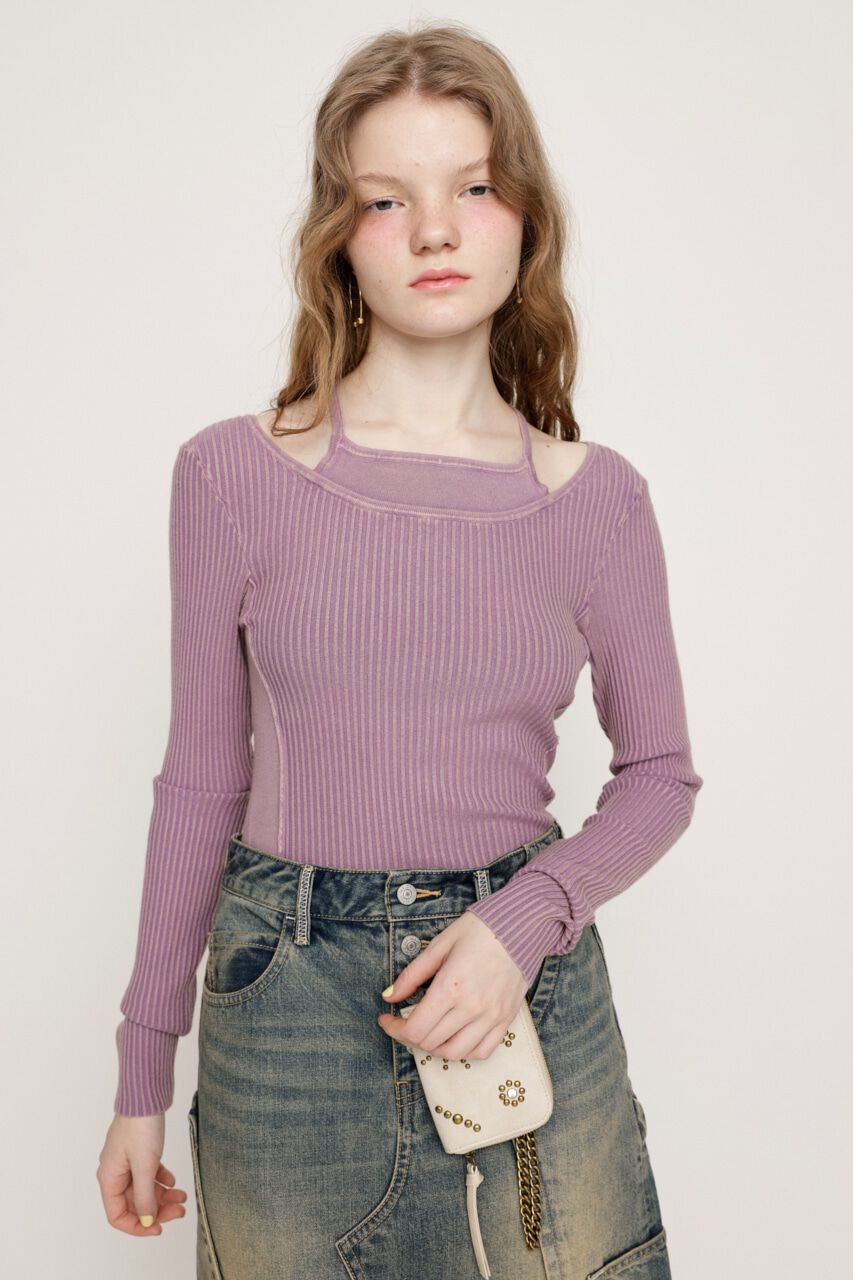 SLY「LAYER WASHED KNIT トップス」|ニット・セーター|