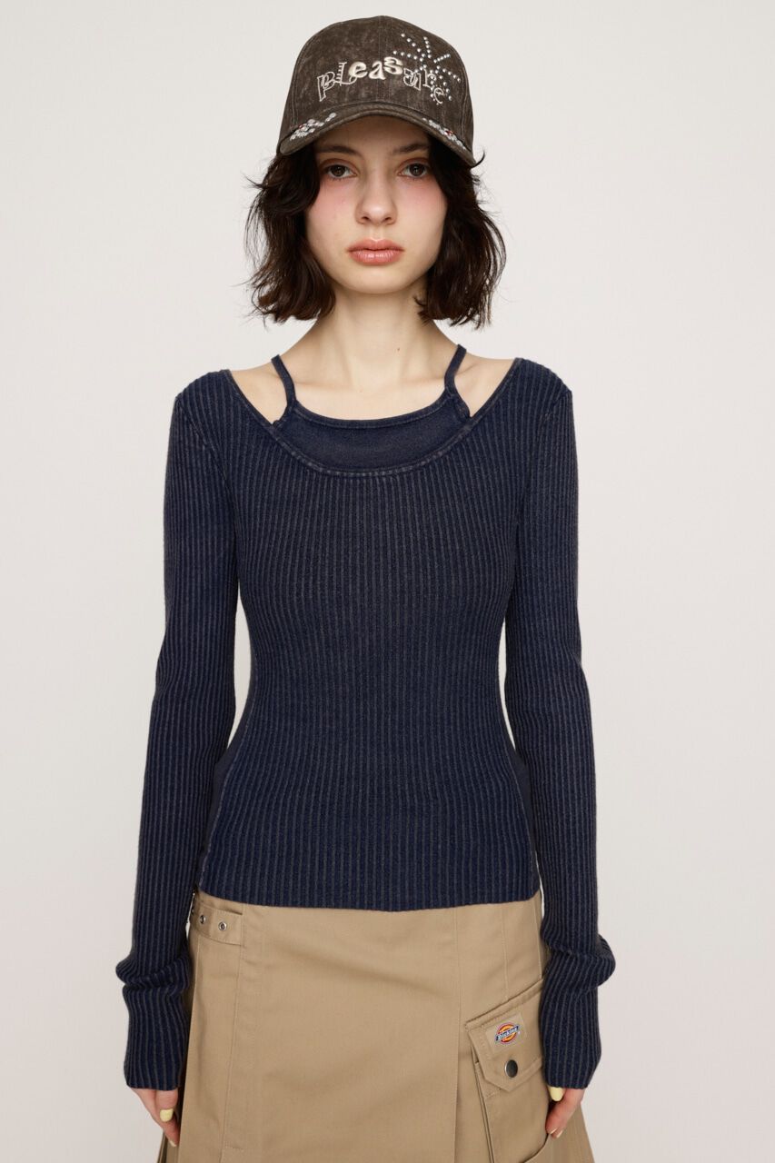 SLY「LAYER WASHED KNIT トップス」|ニット・セーター|