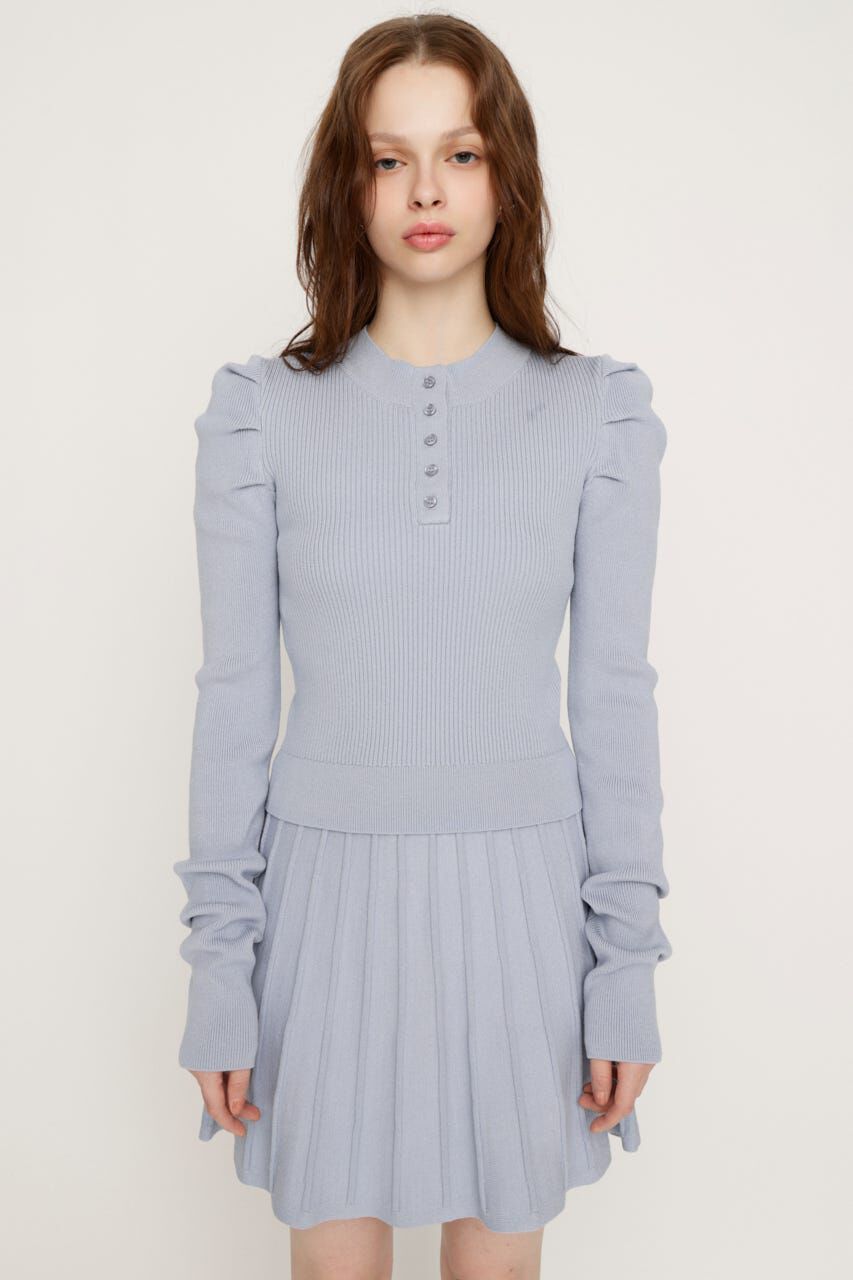 SLY「TUCK SLEEVE FLARE KNIT 2P」|ワンピース|