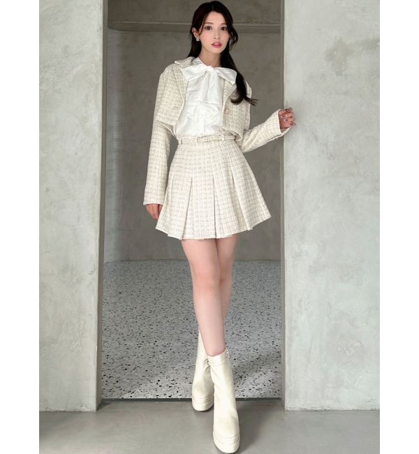 RESEXXY「ツイードクロップドジャケット【セットアップ着用可能】」|テーラードジャケット|