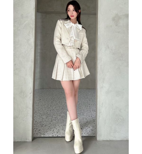 RESEXXY「ツイードクロップドジャケット【セットアップ着用可能】」|テーラードジャケット|