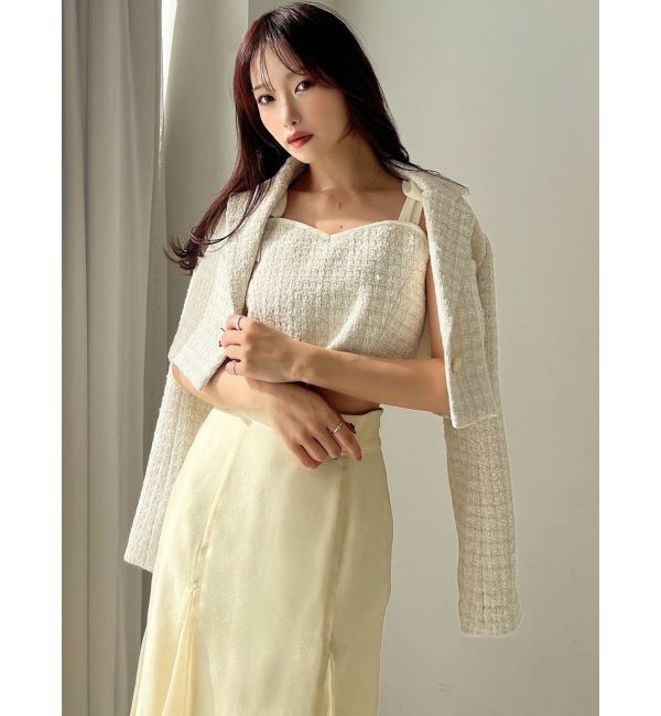 RESEXXY「ツイードクロップドジャケット【セットアップ着用可能】」|テーラードジャケット|