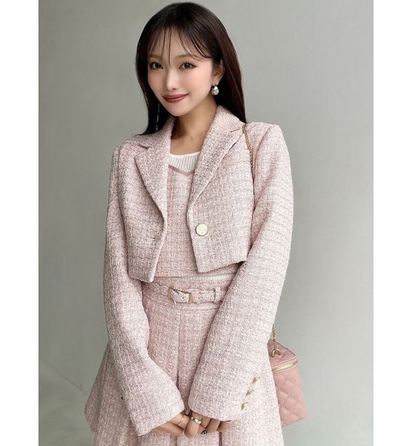 RESEXXY「ツイードクロップドジャケット【セットアップ着用可能】」|テーラードジャケット|
