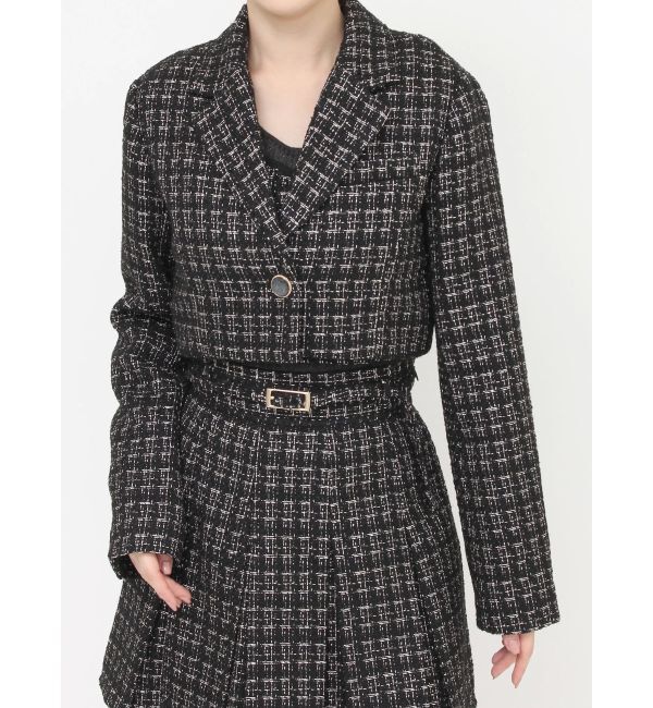 RESEXXY「ツイードクロップドジャケット【セットアップ着用可能】」|テーラードジャケット|