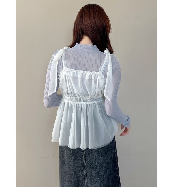 dazzlin「ハイネックミニスパンコールシアーニット」|ニット・セーター|