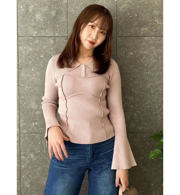 dazzlin「ラメビスチェラインニットトップス」|ニット・セーター|ピンク