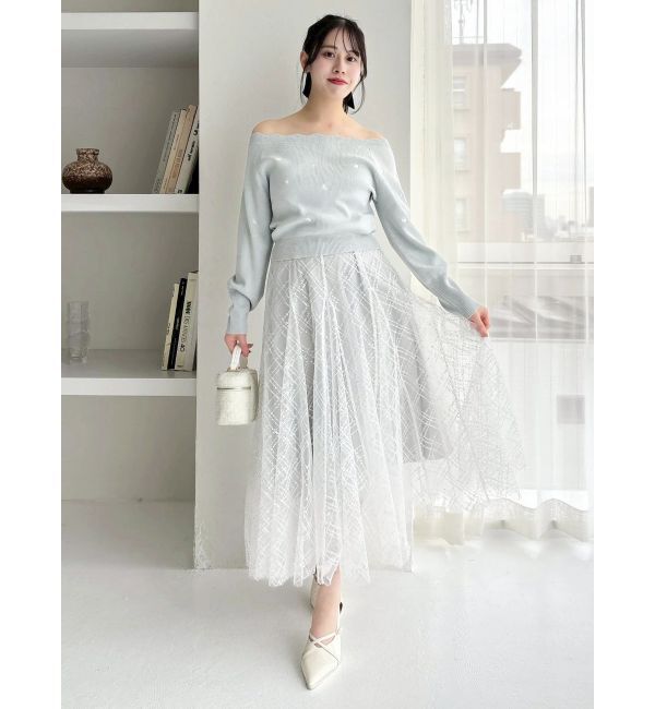 dazzlin「オフショルスカラップハートニット」|ニット・セーター|