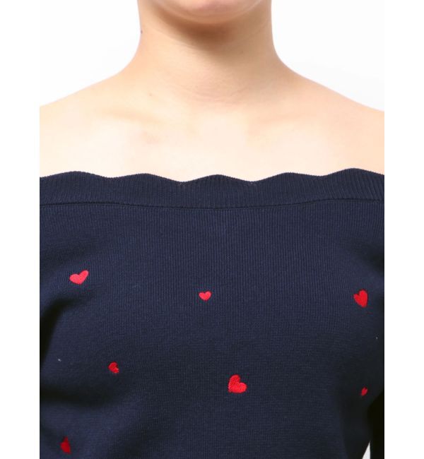 dazzlin「オフショルスカラップハートニット」|ニット・セーター|