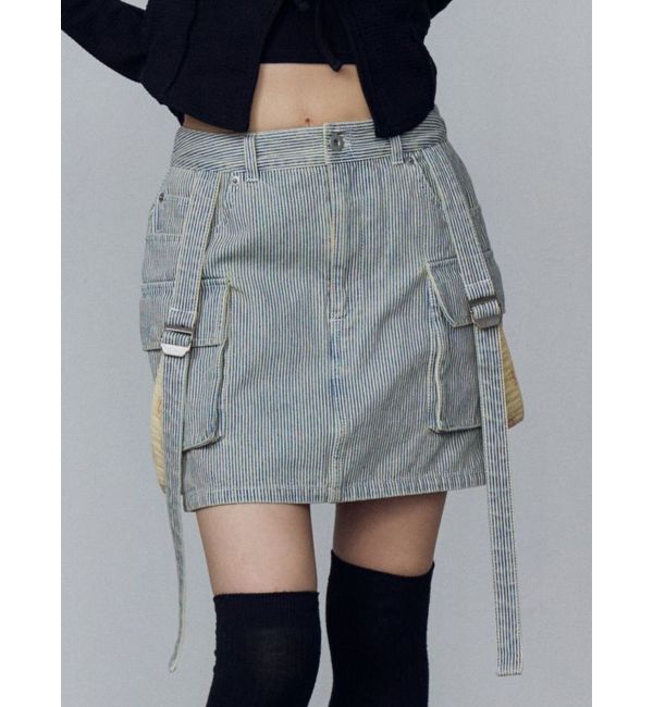 EMODA「【Dickies別注】ポケットハングベルトスカート」|スカート|ブルー