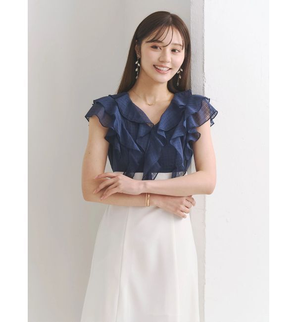 MERCURYDUO「2WAYラッフルブラウスドッキングワンピース」|ワンピース|