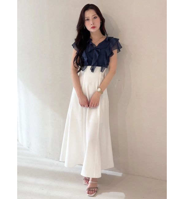 MERCURYDUO「2WAYラッフルブラウスドッキングワンピース」|ワンピース|