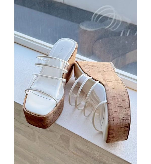 MERCURYDUO「クリアベルトウェッジサンダル」|サンダル|クリア