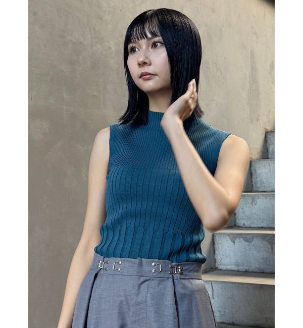 MURUA「リブデザインハイネックノースリーブニット」|ニット・セーター|