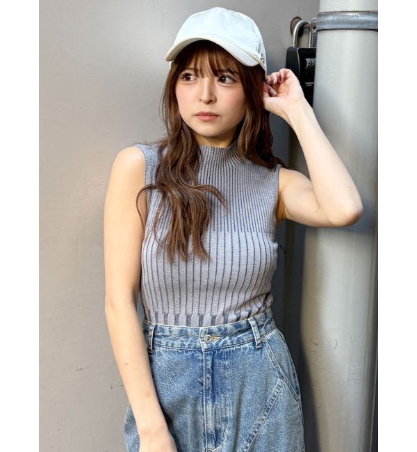 MURUA「リブデザインハイネックノースリーブニット」|ニット・セーター|