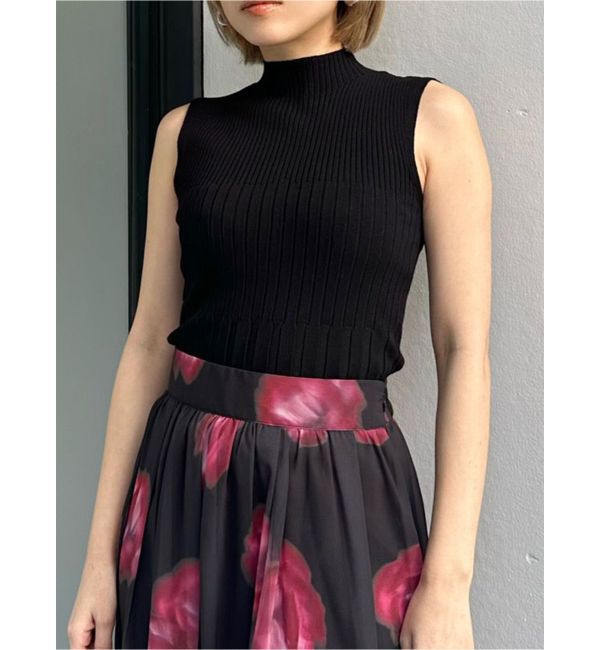 MURUA「リブデザインハイネックノースリーブニット」|ニット・セーター|ブラック