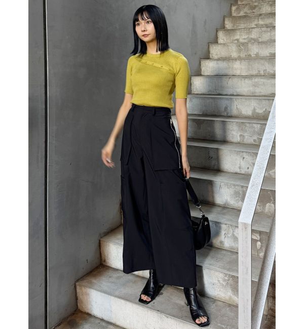 MURUA「アシメボタンデザインハーフニット」|ニット・セーター|