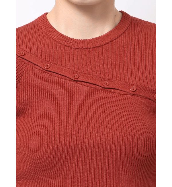 MURUA「アシメボタンデザインハーフニット」|ニット・セーター|