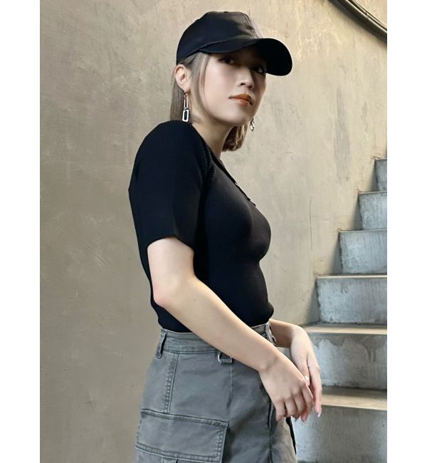 MURUA「アシメボタンデザインハーフニット」|ニット・セーター|