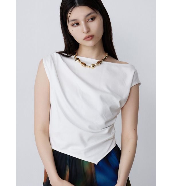 MURUA「ドレープワンショルトップス」|Tシャツ・カットソー|ホワイト