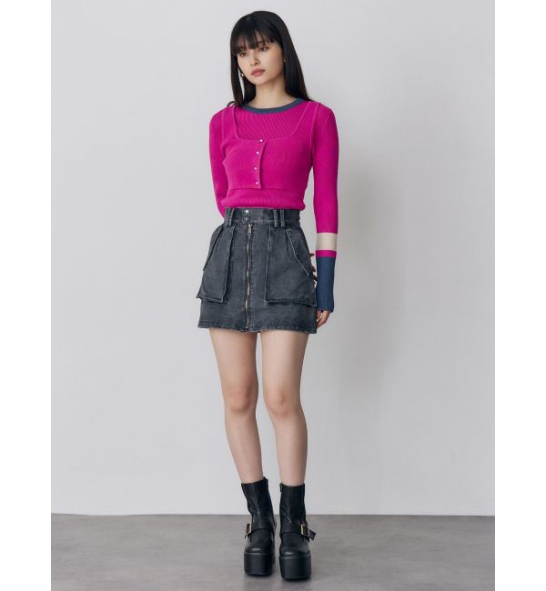 MURUA「バイカラーレイヤードニット」|ニット・セーター|